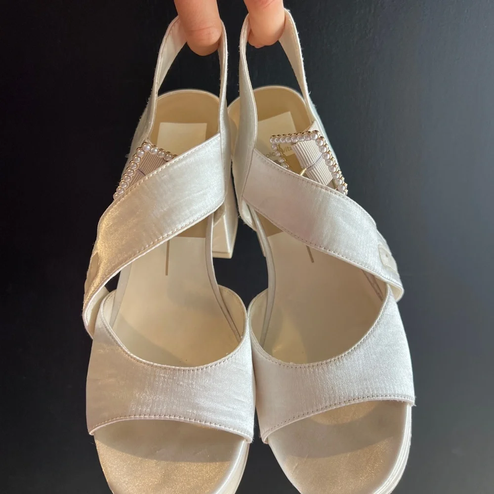 Dolce Vita Bobby Pearls Ankle-Strap Two-Piece Platform Shoes, Size 8